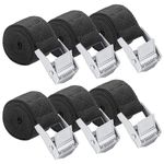 6Pcs Ratchet Tie Down Straps, 1m x 25mm Heavy Duty Lashing Straps, Adjustable Black Bike Rack Straps Tensioning Belts with Quick Release Cam Bukle for Vans, Motorcycle, Trucks,Trailer, Luggage, Cargo