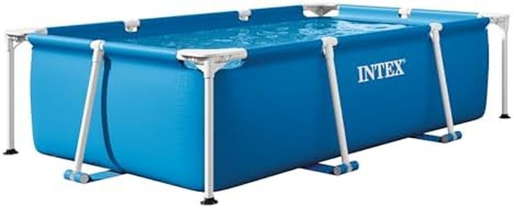 INTEX Rectangular Frame 7 ft 2 in x 4 ft 11 in x 23 in Above Ground Pool, Swimming Pool with Steel Frame, Pump Not Included