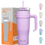 Autsel 40oz Tumbler with Straw and Lid Stainless Steel Vacuum Insulated Cup 1180 ml Car Travel Coffee Mug with Handle for Hot Cold Drink Coffee Cup for On The Go