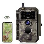 Folgtek WiFi Trail Camera 24MP 1296P HD Video with App Control, No-Glowing Night Vision & Motion Detection, IP66 Waterproof for Wildlife, Hunting, Surveillance