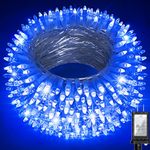 1300 LED 492FT Christmas String Lights Indoor/Outdoor, 8 Lighting Modes Fairy Twinkle Lights, Waterproof Christmas Tree Lights with Timer & Memory Function for Xmas Yard Party Home Garden Decor Blue