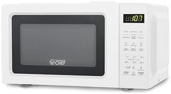 OMMERCIAL CHEF 0.7 Cubic Foot Microwave with 10 Power Levels, Small Microwave with Pull Handle, 700W Countertop up to 99 Minute Timer and Digital Display, White
