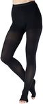 7XL Queen Plus Size Open Toe Compression Stockings Women Pantyhose - Absolute Support Opaque Medical Graduated Support 20-30mmhg - Queen Support Tights 7X-Large, Black