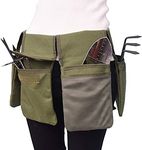 Botanio Garden Tool Belt Canvas Waist Tool Apron with Pockets Gardening Kit Tote Bag Home Organizer Gardening Tool Kit Holder Lawn Yard Storage Bag Carrier