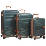 Dejuno Garland Hardside 3-Piece Spinner Luggage Set with USB Port, Green