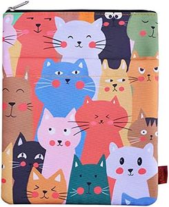 Housse de livre pour chat en tissu lavable avec fermeture éclair, taille M, 27,9 x 22,9 cm, cadeau pour amoureux de livres