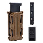 IDOGEAR 9mm Mag Pouch Pistol Magazine Pouch Softshell Mag Pouches Pistol .45 ACP with Belt&MOLLE Clip (Coyote Brown)