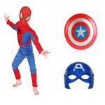 FancyDressWale Superhero Dress Combo with American Soldier Shield & Mask (2-4 Years)