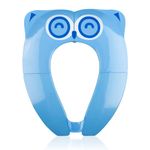 Pejoye Portable Toilet Training Seat, Toilet Seat Toddler Blue, Owl Toilet Training Seats Portable Toilet Seat Toddler, Folding Potty Training Seat for Kids, Kids Toilet Seat for Travel with Carry bag