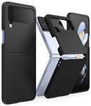 Ringke Polycarbonate Slim Case Compatible For Samsung Galaxy Z Flip 4, Premium Thin Soft Hard PC with Non-Slip Grip Protective Phone Cover for Z Flip4 5G (2022) - Black