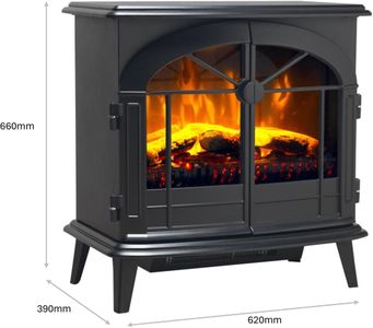 Dimplex Electric Stove Heater, Black – Leckford Freestanding Fireplace