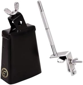 Latin Percussion City Cowbell with Mount (LP20NY-K),Silver,Black