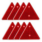 ALL PARTS SOURCE Red Triangle Safety Reflectors with Screws Suitable for Tractor Cars Truck Universal Applications (8)