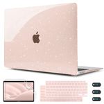 CISSOOK Glitter Pink Case for MacBook Air 13 inch Case 2021 2020 2018 Release Model A2337 A2179 A1932 with Touch ID, Sparkly Hard Shell Case & Keyboard Cover for MacBook Air 13 M1, Glitter Cherry Pink