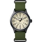 Timex Mens TW4B15500 Expedition Scout 40mm Green/Black/Cream Nylon Slip-Thru Strap Watch