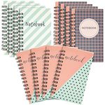 Paper Junkie 12 Pack Small Spiral Bound Pocket Sized Notebook with Lined Pages, 50 Sheets Each, 3 Designs (3x5 In)