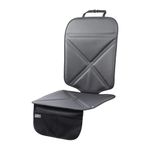 Viaviat Car Seat Protector Leather Waterproof Child Safety Seat Protector Cover with Thick Pad and 2 Large Pockets Durable Kick Mat for All Auto Seat (Black)