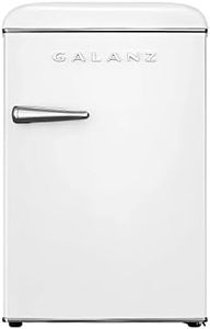 Galanz 2.5 Cu.Ft Mini Fridge for Bedroom, Small Fridge with Chiller, Adjustable Thermostat, Low noise, Energy Efficient, Compact Refrigerator for Dorm, Office GLR25MWER10 (Retro White, Silver Handle)