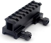 TriRock see-through 8 Slots Flat-Top Picatinny Riser Mount Base Dovetail Weaver Adapter fits 20mm Rail for Scope Optics - Thumb knob system