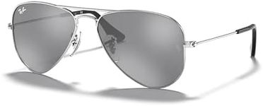 Ray-Ban Junior Kids' Aviator RJ9506S 212/6G 52MM Silver/Grey Mirror Silver Aviator Sunglasses for Boys for Girls + BUNDLE With Designer iWear Eyewear Kit