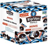 Rip Van Wafels Cookies & Cream Mini Stroopwafels - Low Carb Snacks (3g Net Carbs) - Non GMO Snack - Keto Friendly - Office Snacks - Low Calorie Snack (37 Calories) - Low Sugar (1g) - 32 Pack