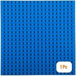 Strictly Briks Compatible with Lego Classic Big Briks Stackable Baseplates, Large Pegs for Ages 3 and Up, 100% Compatible with All Major Brands, Blue, 1 Piece, 13.75" x 16.25" Inches