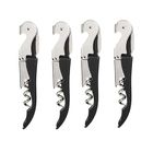 Olrada Waiter Corkscrew Wine Opener with Foil Cutter, Professional Wine Key for Bartenders and Waiter, Black Bottle Opener 4Pc