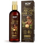 WOW Skin Science Moroccan Argan Hair Oil - WITH COMB APPLICATOR - Cold Pressed - No Mineral Oil & Silicones - 100mL