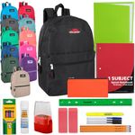 Trailmaker Wholesale 17 Inch Backpacks & School Supplies Kits in Bulk 24 Pack Bundles