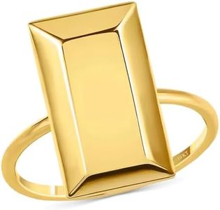 LUXORO 10k Gold Ring - Solid Gold Rings for Women - Size 8 - Wedding Band Jewelry for Women Engagement Birthday Gifts for Her 1.75 Grams