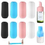 MAYCREATE® 8pcs Leak Proof Sleeves for Travel Bottles, Silicone Elastic Covers Sleeves for Travel Bottle Kit for Toiletries Leak Proofing, Reusable Sleeves for Travel Container, Shampoo Bottles