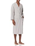 Amazon Essentials Men's Waffle Shawl Robe, -Light Grey, XL/XXL