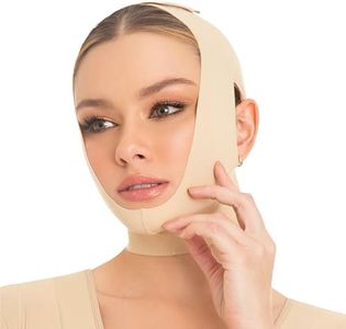 M&D Face Slimming Chin Strap Lipo Compression Garment Mentonera Postquirúrgica Facial Beige XL