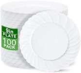 U-QE 100 Pieces White Plastic Plate