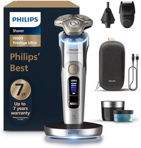 Philips Shaver i9000 Prestige Ultra, Wet & Dry Electric Shaver, Chrome, Skin IQ Pro Technology, Triple Lift & Cut System, 360 Rotating NanoTech Precision Blades, 5 Shaving Modes, Model XP9404/38