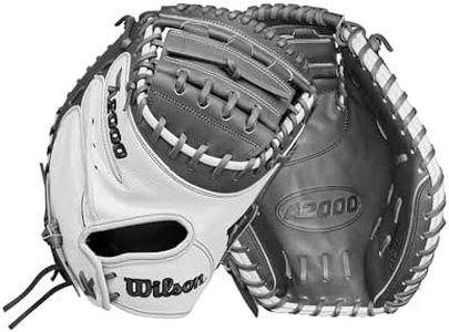 Wilson 2024 Fastpitch Classics Series A2000 FPCM23SS 34” Fastpitch Catcher’s Mitt - Right Hand Throw, White/Coal