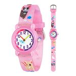 Toddler Kids Children Watch,3D Cute Cartoon Silicone Band Wristwatches Time Teacher Gifts Watches for Kids Girls Toddlers (Pink Cat)