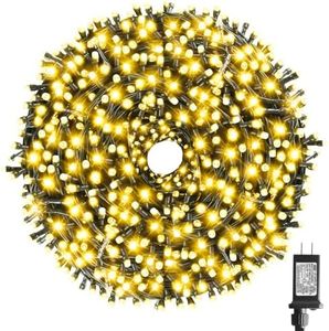 XTF2015 262FT 800 LED Christmas String Lights, Christmas Lights Plug 8 Modes Memory Function with Timer, UL Certified Outdoor Indoor Fairy Light Christma s Tree, Patio, Party (Warm White)