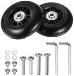 uxcell Replacement Luggage Wheels 80x24mm Suitcase Wheel Repair Kits Include 2 PU Bearing Wheels & Washers, Wrenches & Axle Screw for Trolley Bag, Inline Skate and Caster Board