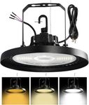 Sokply UFO LED Warehouse Light High Bay Dimmable 0-10V with US Plug 4Ft Cable, 240W (Eqv.1200W MH/HPS), 5000K, lP65 Commercial Area Lighting Fixture for Warehouse Workshop Garage Barn, UL Listed