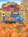 Modern Merch Diamond Art Truck and Pumpkin Patch, Fall Landscape Dots for Adults, Jewel Art Painting Kits, Gem Arts and Crafts for Adults, Round Drill 12x16