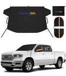 YeewayVeh Windshield Snow Cover for Ram 1500/2500/3500 (2018-2023) Durable 650D Oxford Fabric Windshield Cover for Ice and Snow, Winter Frost Protector with Rearview Mirrow Covers for SUV Truck,Black