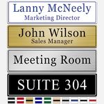 SINYUDUN Custom Office Engraved Name Plate, Personalized Elegant Name Plates for Door or Wall Sign, Door Name Plate with Adhesive, Laser Engraving, 10 Colors Available (Size 2.5''H x 8''L)