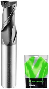 SHARPRO 1/2 End Mills 1/2 Inch Shank, 2 Flute Carbide Square Endmill with AlCrN Coated, Upcut Spiral CNC Router Bits for Alloy Steel, Metal and Stainless Steel