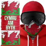 Purple Print House Face Cover, Cymru am Byth, Wales Flag Snood Scarf, Motorcyle Face Mask Football Rugby Face Protection Dust Wind Skiing (Cymru am Byth)