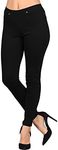 Lildy Women's Denim Jeggings, Stretchable Cotton Blend, Black, Large-X-Large