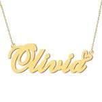 Personalized Name Necklace Engraved Any Name Gold Plated Women's Jewelry Gift for Olivia