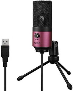 Fifine USB PC Microphone for Recording, Computer Condenser Mic with Gain Control, Plug&Play Microphone on Laptop, Mac, PS5 for YouTube-K669