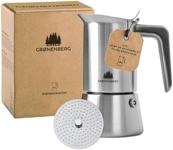 Groenenberg Cafetiere italienne induction 300ml | Cafetière italienne en acier inox avec filtre réducteur I Moka pour jusqu'à 4 tasses d'espresso