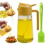 FRIDOU 450ml Oil Sprayer，Fine Mist, Kitchen Cooking, Easy to Clean, Suitable for Olive Oil, Vinegar and Other Seasonings (Yellow)